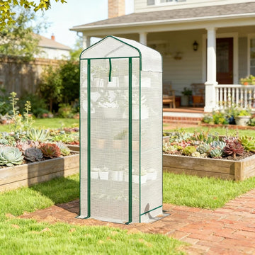 Portable Greenhouses for Outdoors, Mini Greenhouse with 5-Tier Shelf, | Portable outdoor greenhouse with double-layer