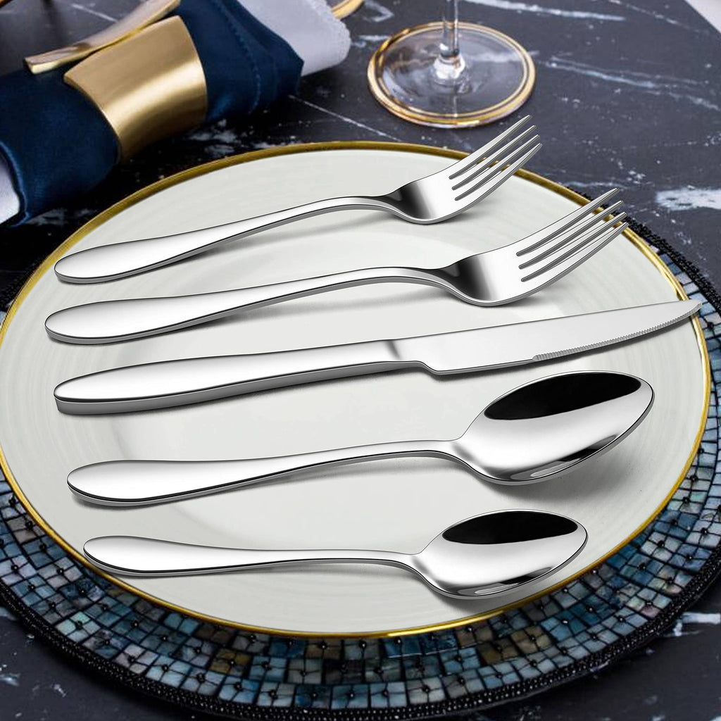 Silverware Flatware Set for 8, 40 Piece Stainless Steel Cutlery Set