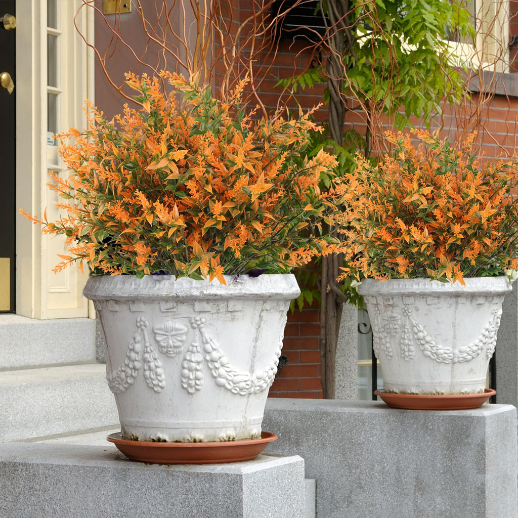 20Pcs Artificial Fall Flowers for Outdoors, Autumn Fake Greenery