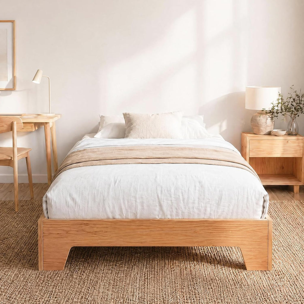 Wood Platform Bed Frame, Low Wooden Bed Frame, Kids Bed