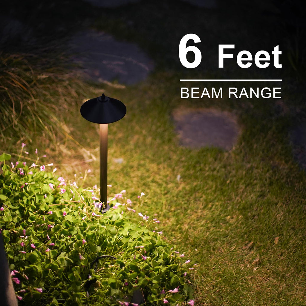 Landscape Lighting Outdoor Low Voltage Landscape Lighting Kits 8PK Pathway Lights Wired 1.2W 40 Lumen 2700K Metal 12V
