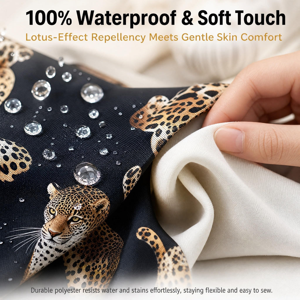 Cheetah Pattern Fabric by The Yard Leopard DIY Craft Hobby Polyester Fabric African Wild Animal Print Black Dot