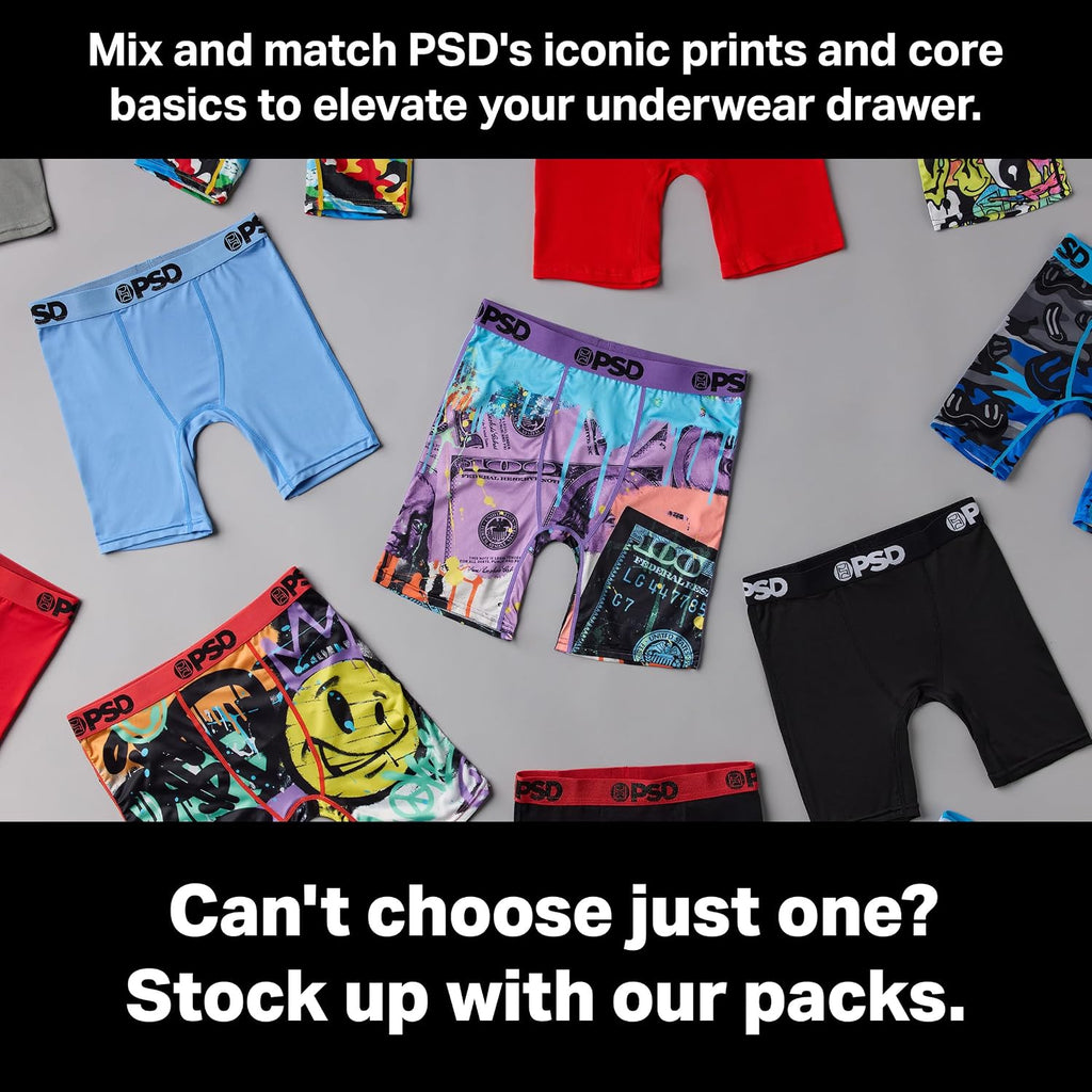 Youth Boys Underwear Money Graphic Print Boxer Briefs, Packs & Singles