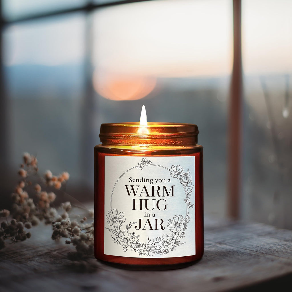 Sending Hug Gifts for Women Men - Warm Hug Candle - Relaxation Get Well Sympathy Gift Anxiety Stress Relief - Gift