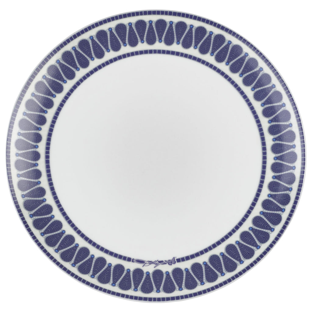 12 Piece Jeweled Mosaic Blue Butterfly Dinnerware Set Porcelain Dinner Plates Salad Plates Bowls, Service for 4