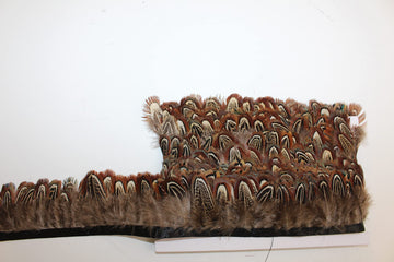 Natural Ringneck Pheasant Feather Trim Fringe,2 Yard LongAccessories Feather DIY Decorative (001)