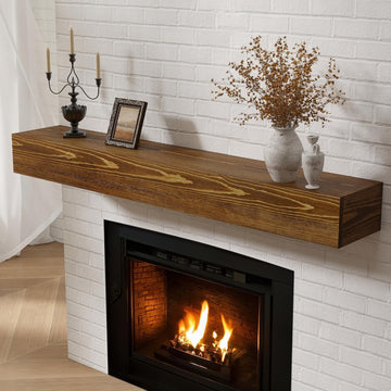 Wall-Mounted Mantles for Over Fireplace - Farmhouse Fireplace Mantle Shelves - Handcrafted Wood Fireplace Mantels