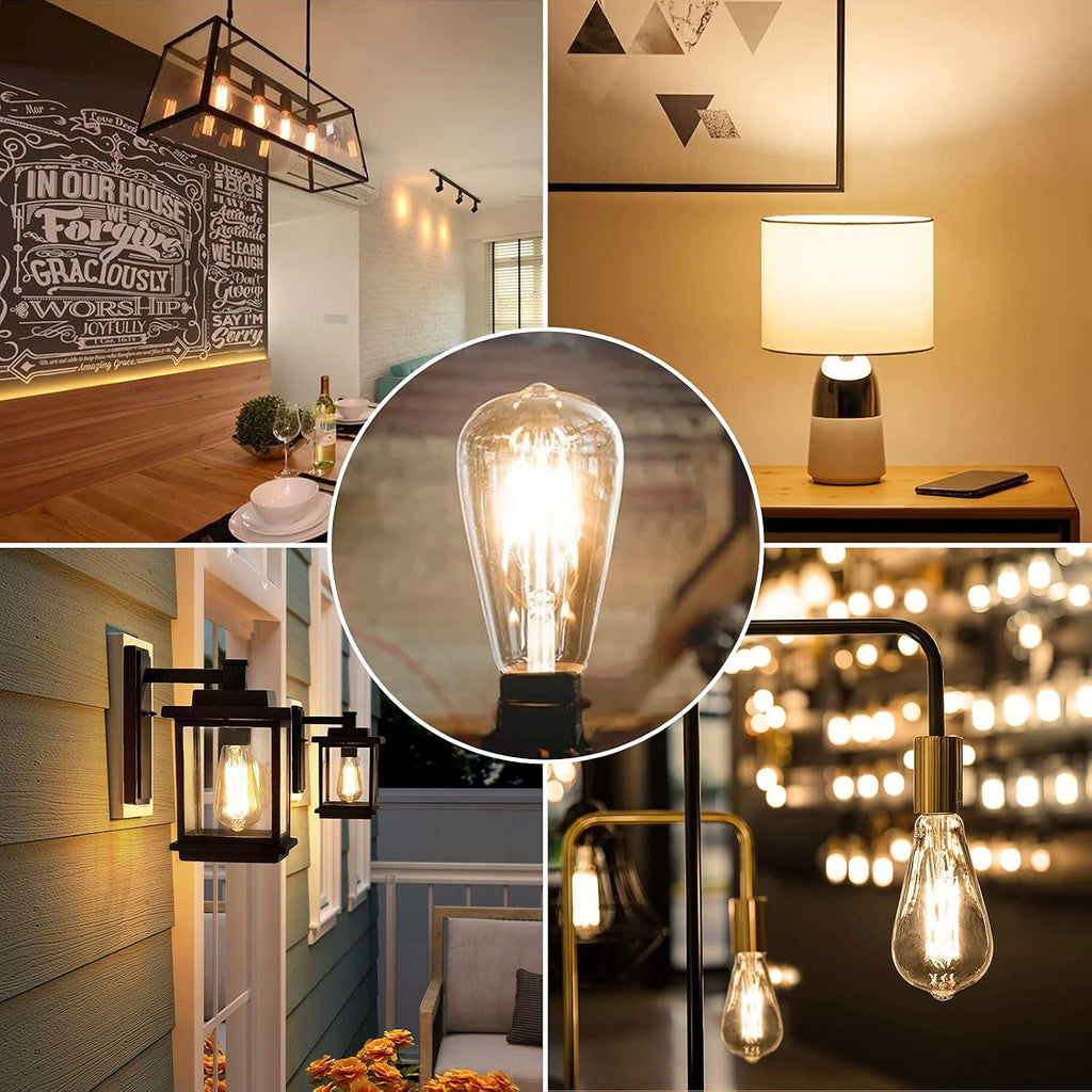 E26 LED Edsion Bulbs 60 Watt, Vintage Dimmable Light Bulbs, 3000K