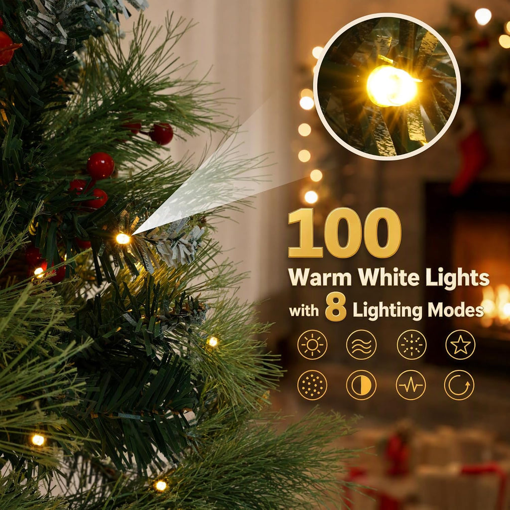 4 FT Pre-Lit Artificial Christmas Tree with Lantern-Style Base