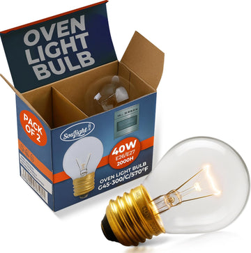 Oven Light Bulb - 40 Watt Appliance Replacement Bulbs for Oven, Stove, Refrigerator, Microwave. Incandescent - High