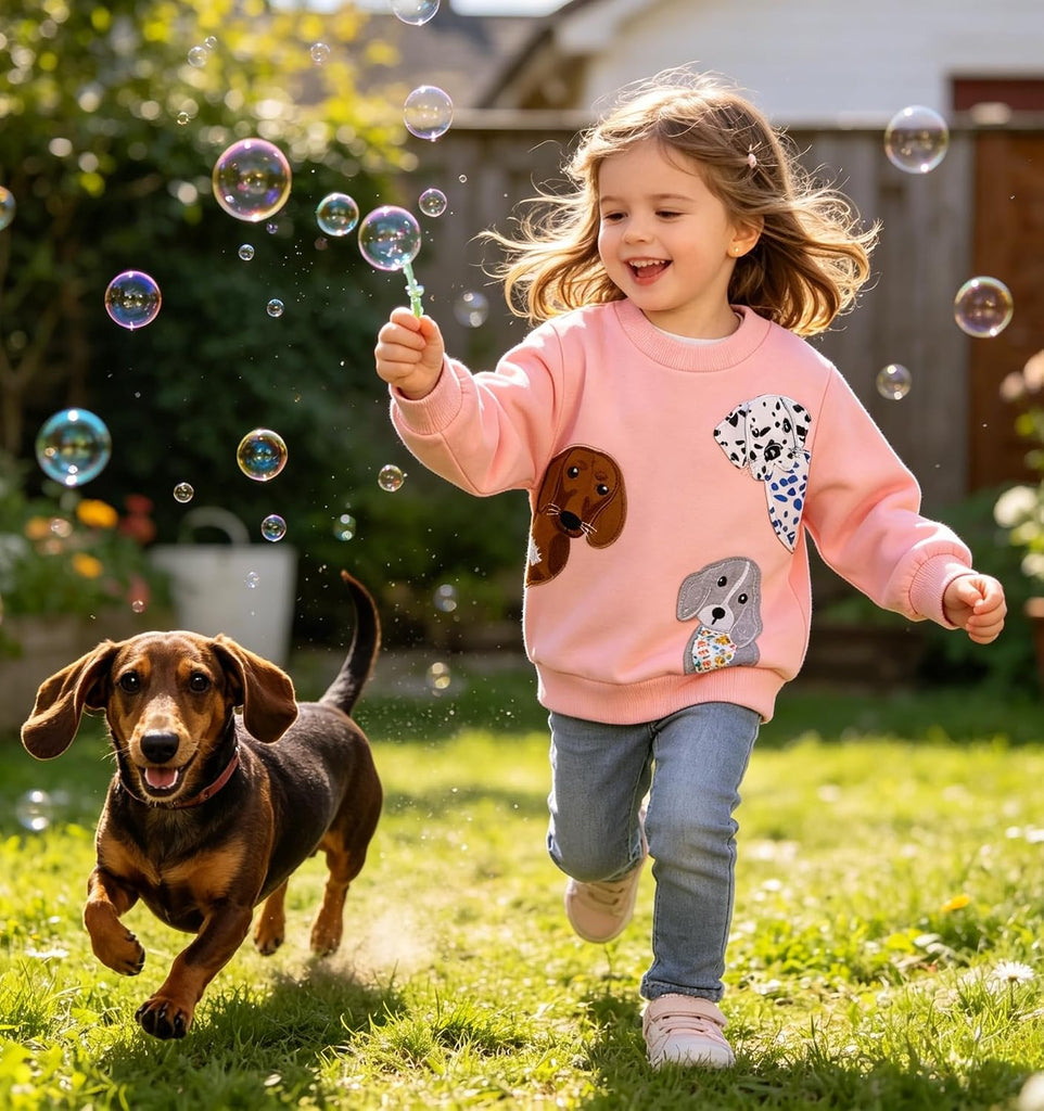 Toddler Baby Girls Sweatshirts Crewneck Pullover Long Sleeve Shirts Tops Girl Fall Winter Clothes