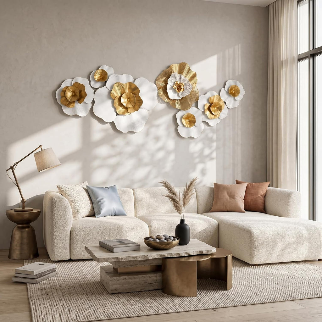 48x18in Large 3D Metal Wall Art,Geometric Design