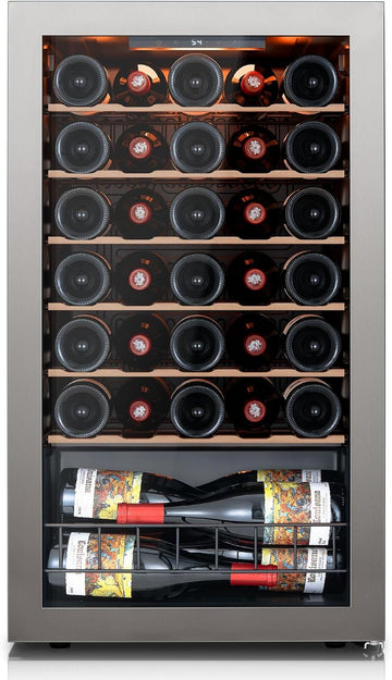34 Bottle Wine Fridge, Wine Cooler Refrigerator, Wine Refrigerators with Double-Pane Glass Door, 3