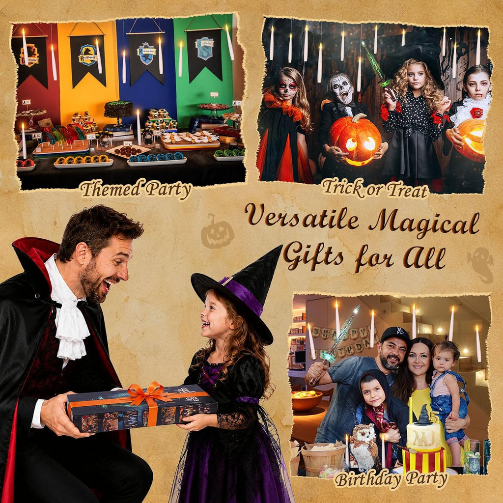 20P Floating Candles with Wand Timer Halloween Decorations Indoor - Set of 20