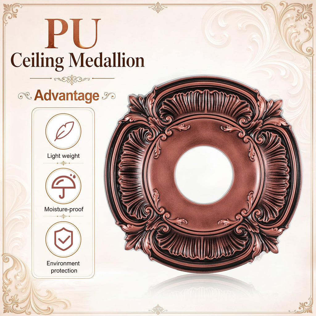 2pcs Ceiling Medallion for Light Fixtures Chandeliers,Brown,Classic