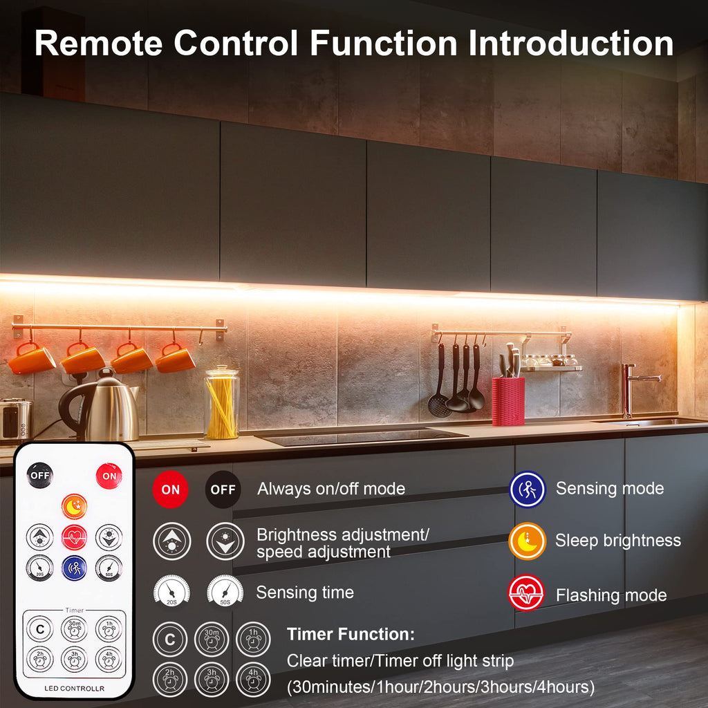 10 PCS Motion Sensor Under Cabinet Lights Kit