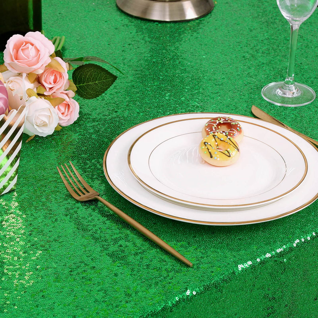 Green Sequin Tablecloths St. Patrick's Day Holiday Christmas Decorations
