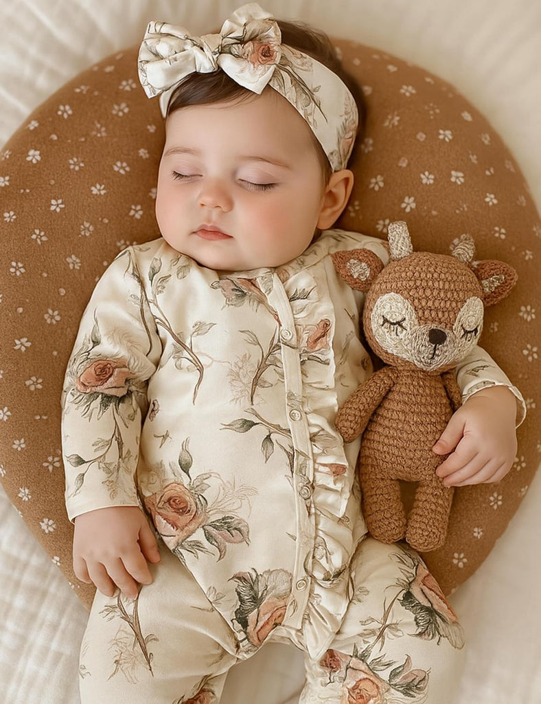 Newborn Baby Girl Clothes Ruffle Jumpsuit Romper Infant Coming Home Outfit for Baby Girl
