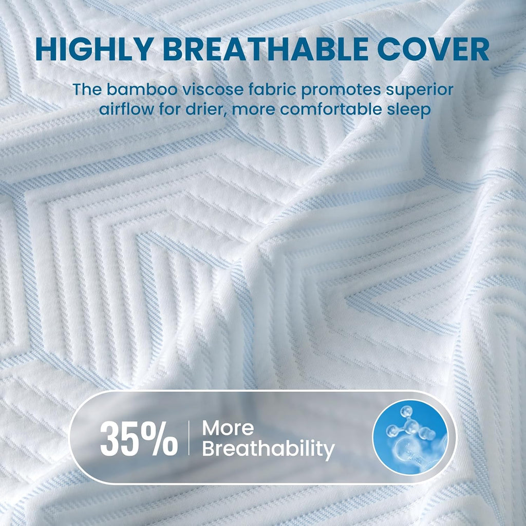3 Inch Gel Memory Foam Mattress Topper Queen - Pressure Relief & Breathable for Deeper Sleep - Bed Toppers with