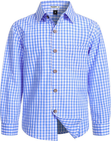 Boy's Plaid Long Sleeve Button Down Shirt