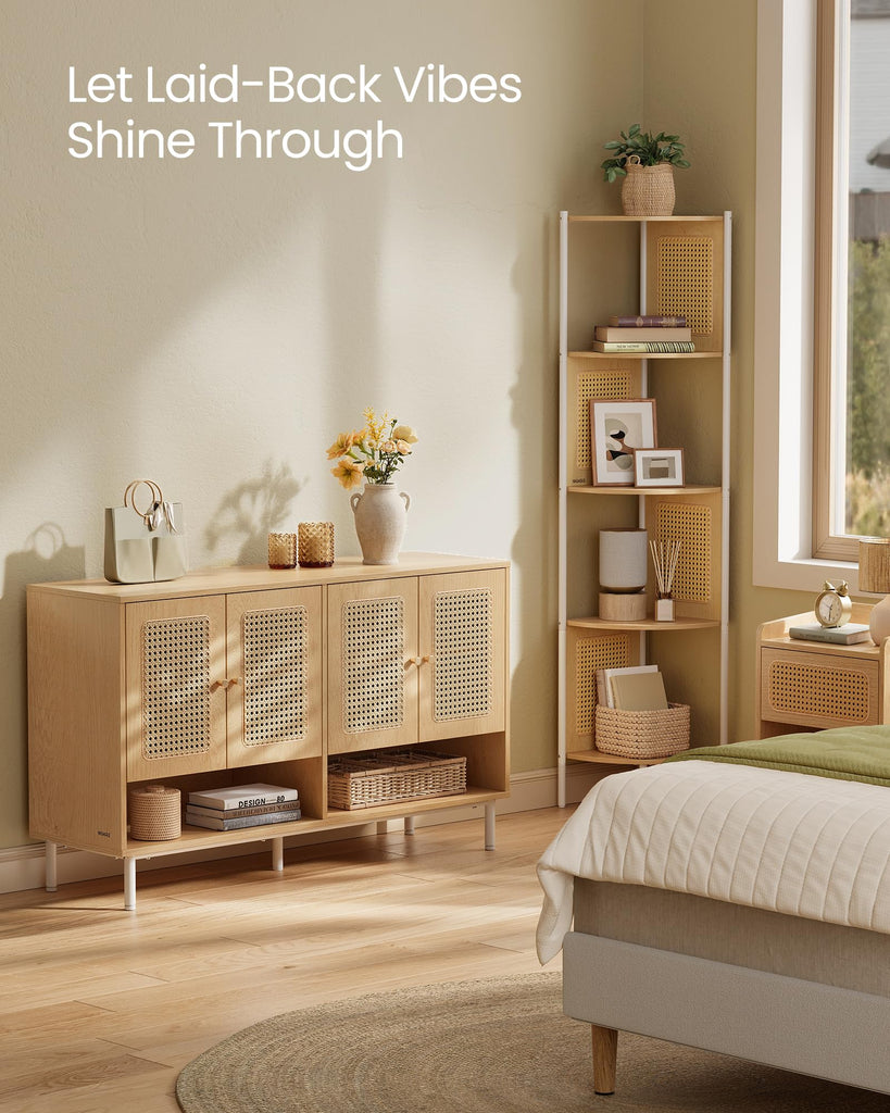 Natural Rattan 3-Tier Shoe Cabinet, 24 Pair