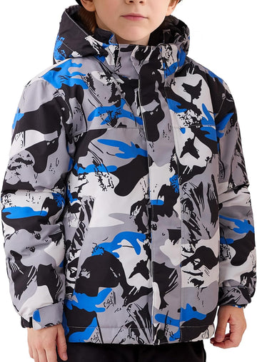 Boy's Waterproof Ski Jacket Winter coat with Hood