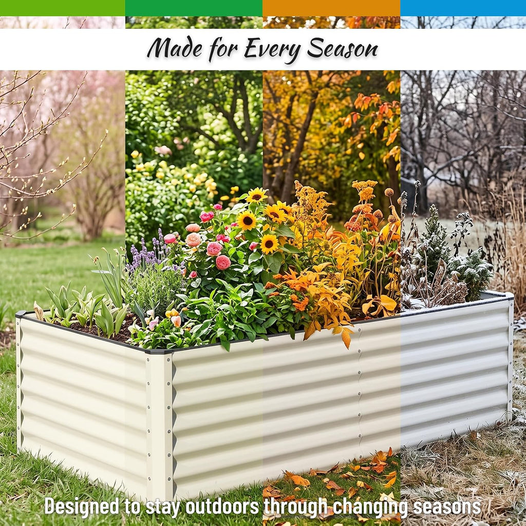 Galvanized Raised Garden Bed 8x4x2FT Outdoor Large Metal Planter Box Steel Kit for Planting Vegetables, Flowers