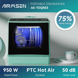 Portable Countertop Dishwashers, 5 Washing Programs Mini Dishwashers with 5 L Built-in Water Tank and Double-layered