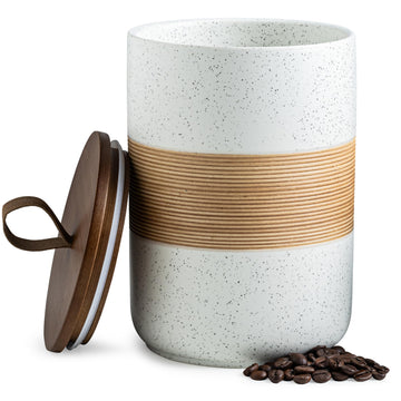 Large Coffee Container with Lid, Ceramic Coffee Jar for Counter