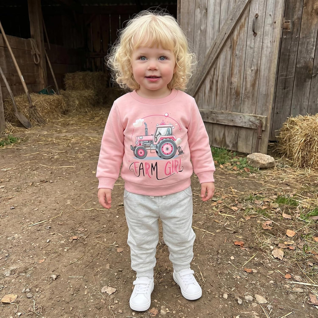 Toddler Baby Girl Clothes Farm Truck Fall Outfits Sweatshirt + Pants