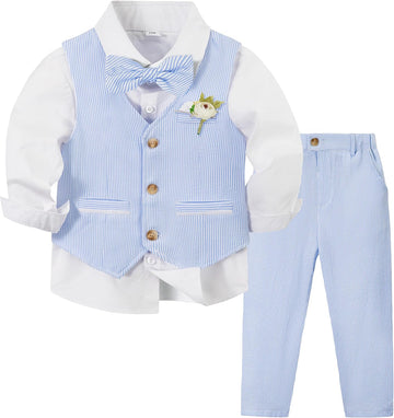 Boys Suit Summer Wedding Guest Dress Clothes Ring Bearer Outfit