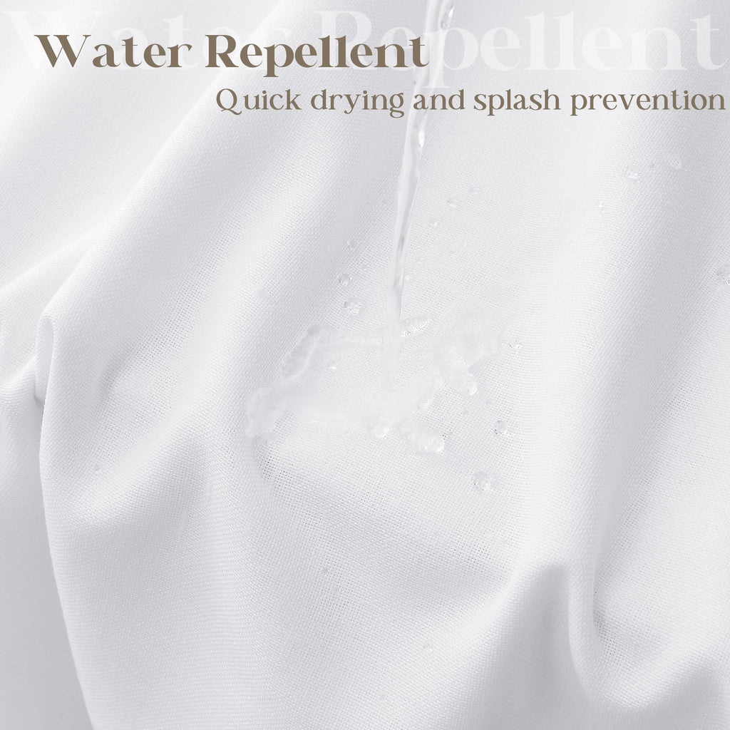 White Linen Water Repellent 72x80 Inches