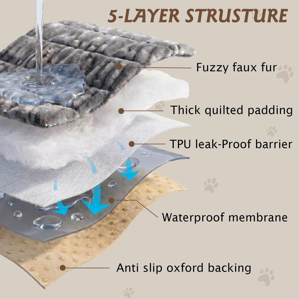 100% Waterproof Fuzzy Couch Cover for Dogs Light Grey 27.6"x82.7"