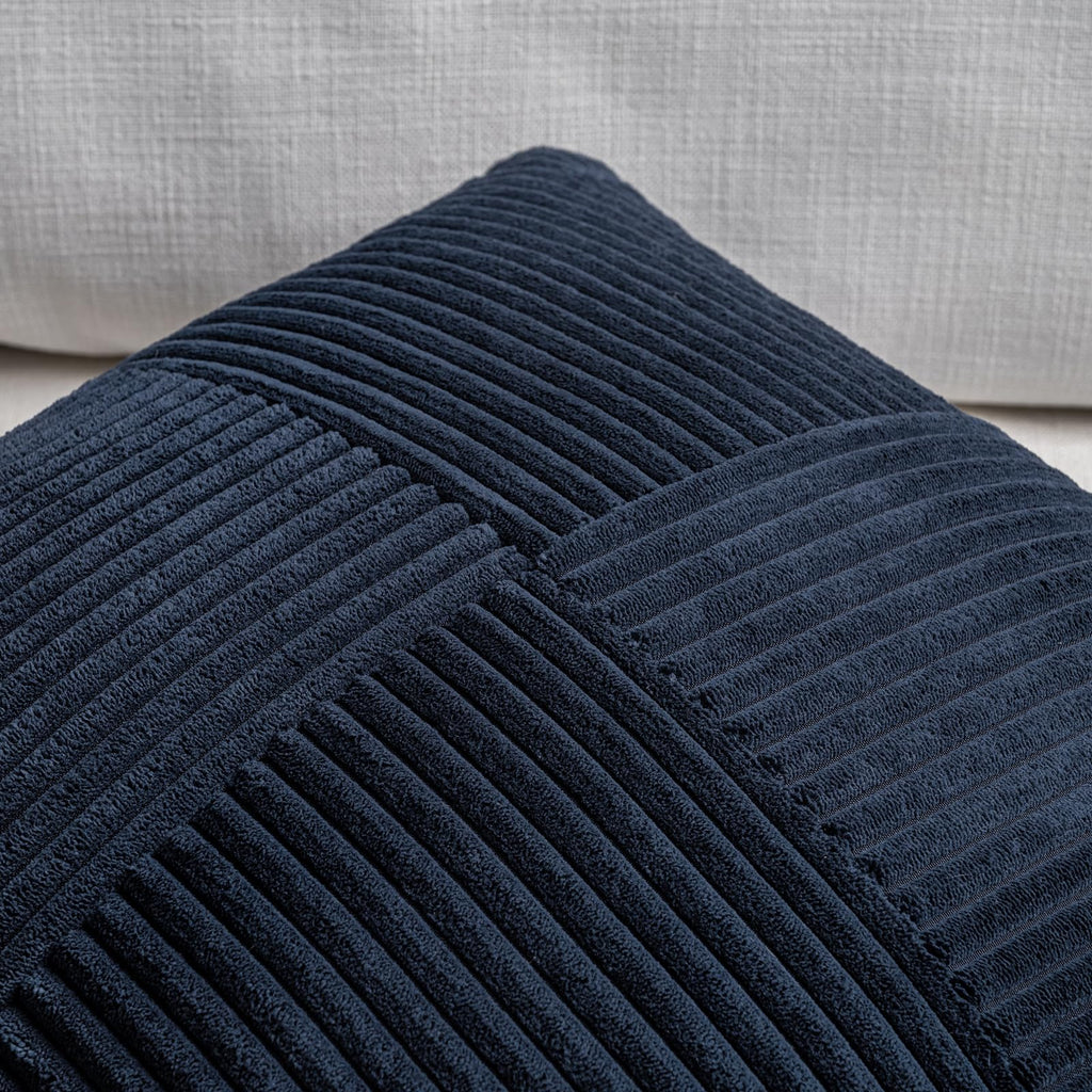 2 Packs Navy Blue Decorative Throw Pillow Covers 20x20 Inch Couch Bed Sofa, Rustic Farmhouse Boho Home Decor, Soft