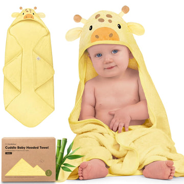 Hooded Baby Towel for Newborn, Baby Bath Towels (Giraffe, 35x35)