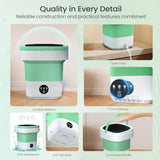 Portable Washing Machine - 16L Mini Foldable Washer with Spin Basket, Deep Cleaning for Small Clothes & 3 Cleaning