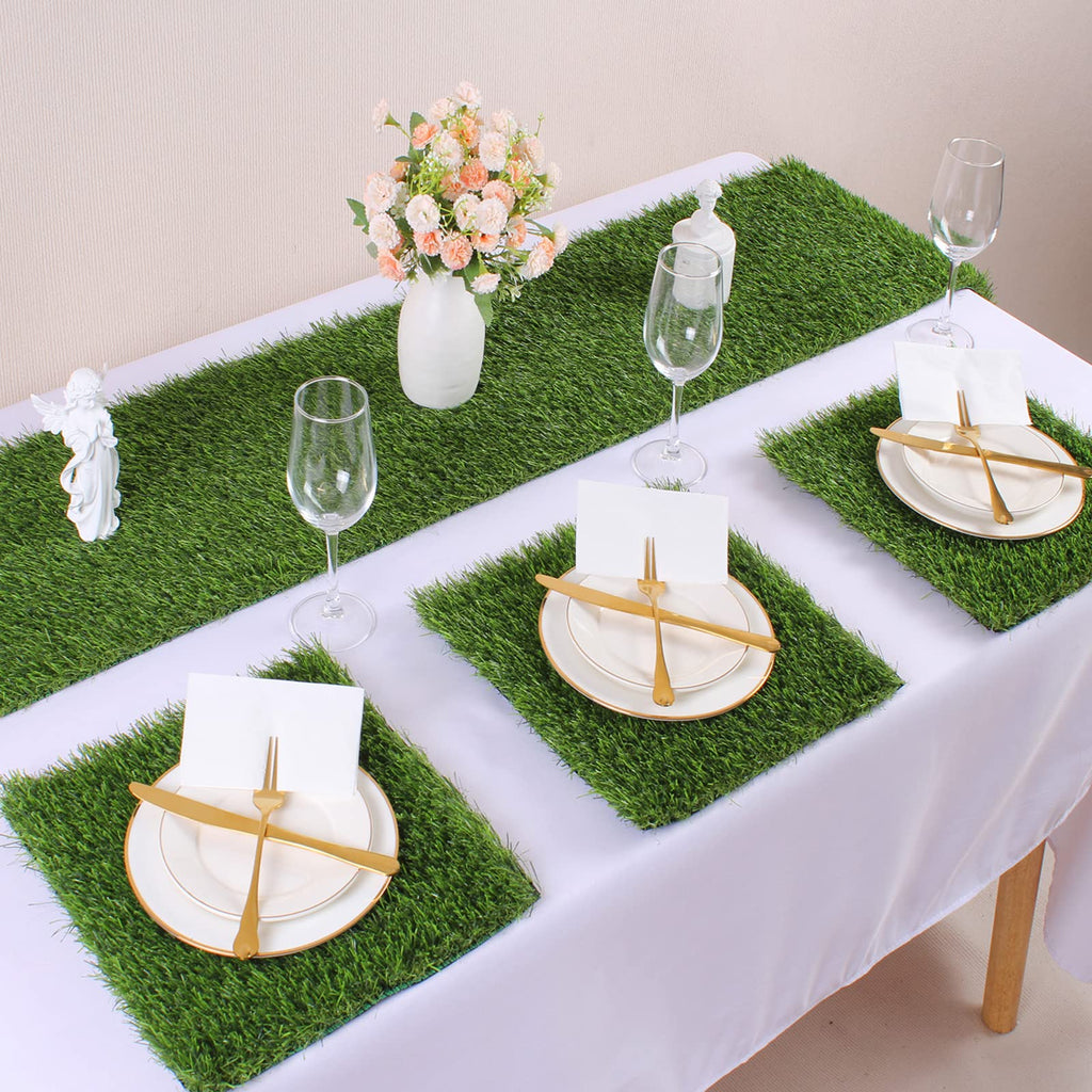 Grass Placemats 12"x12"Golf Artificial Fake Grass Squares Turf Patch