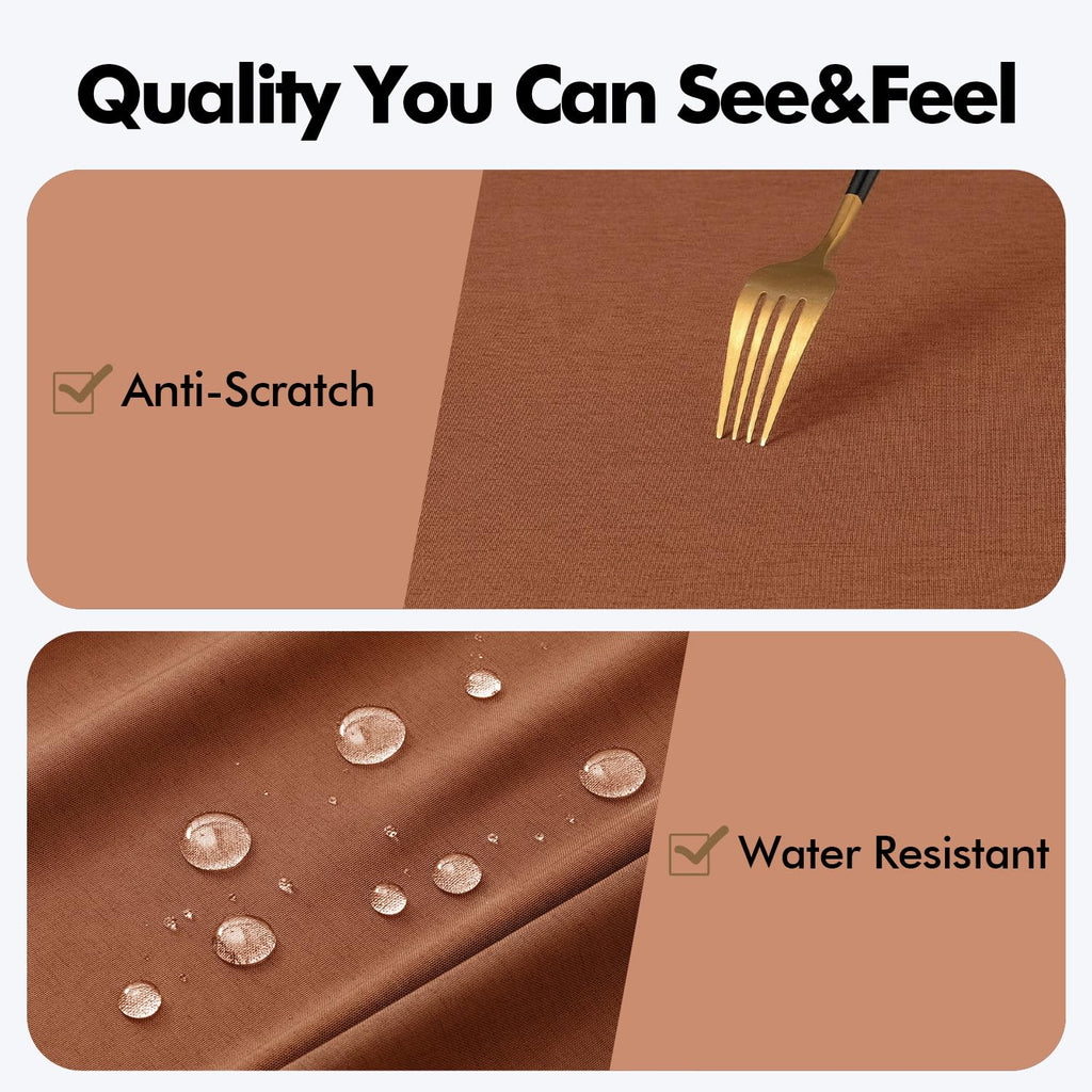 Rust Fall Rectangle Tablecloth with Decorative Cutouts 60x84 Inch