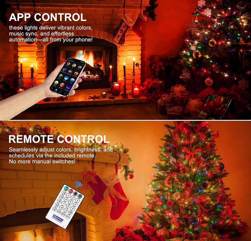 400 LEDs Christmas Tree Lights,LED Christmas Lights with 17 Light Modes ,Timer& Memory Function,Remote & APP