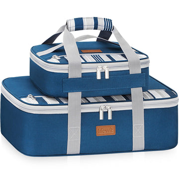 Duo Insulated Casserole Carrier for Hot or Cold Food, Lasagna Holder