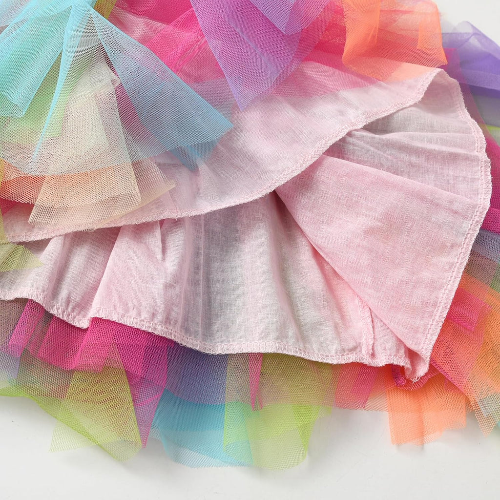 Girls Skirt Tutu for Toddler Party Multicoloured Tulle Outfits