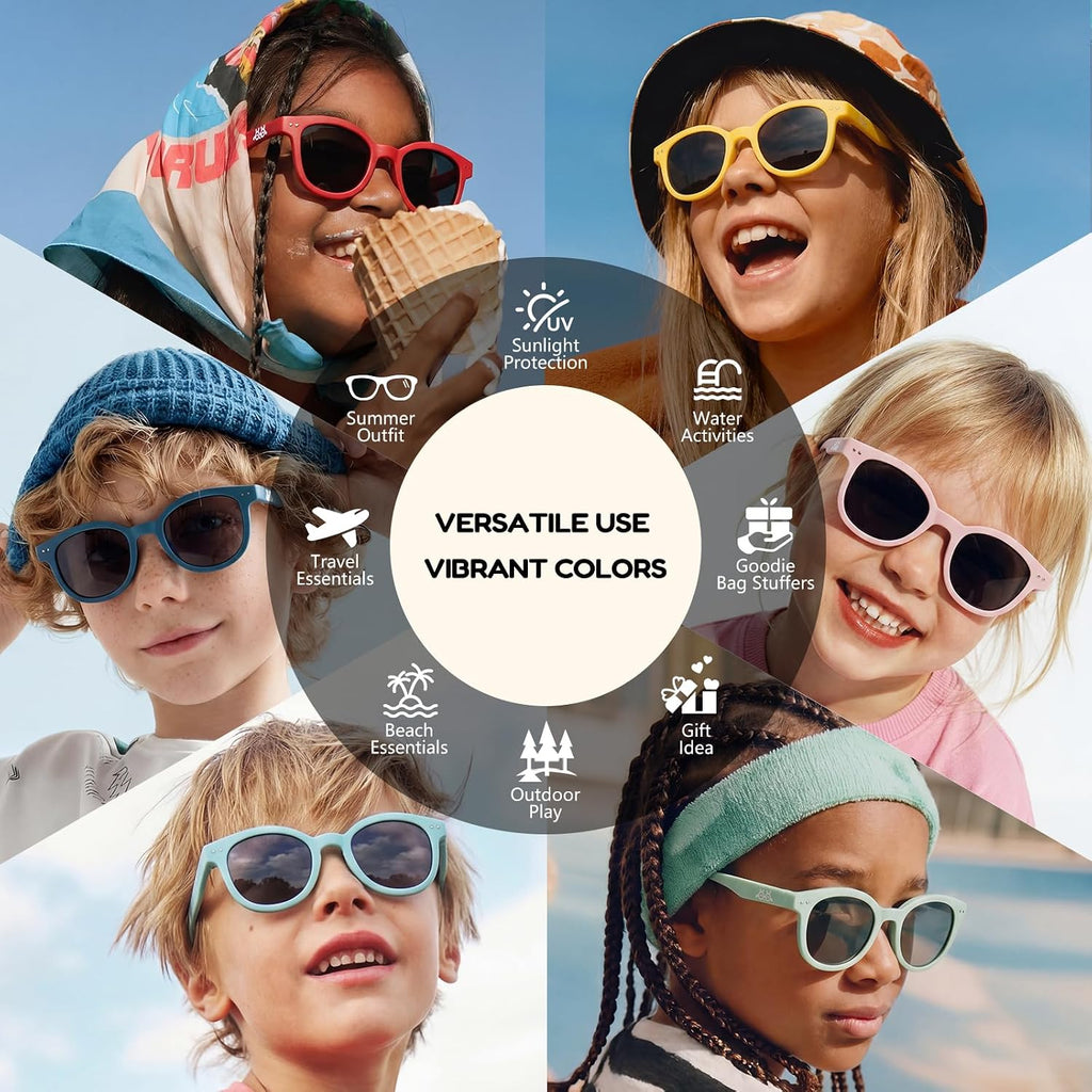 Toddler Kids Sunglasses for Boys Girls Polarized UV400 with Strap