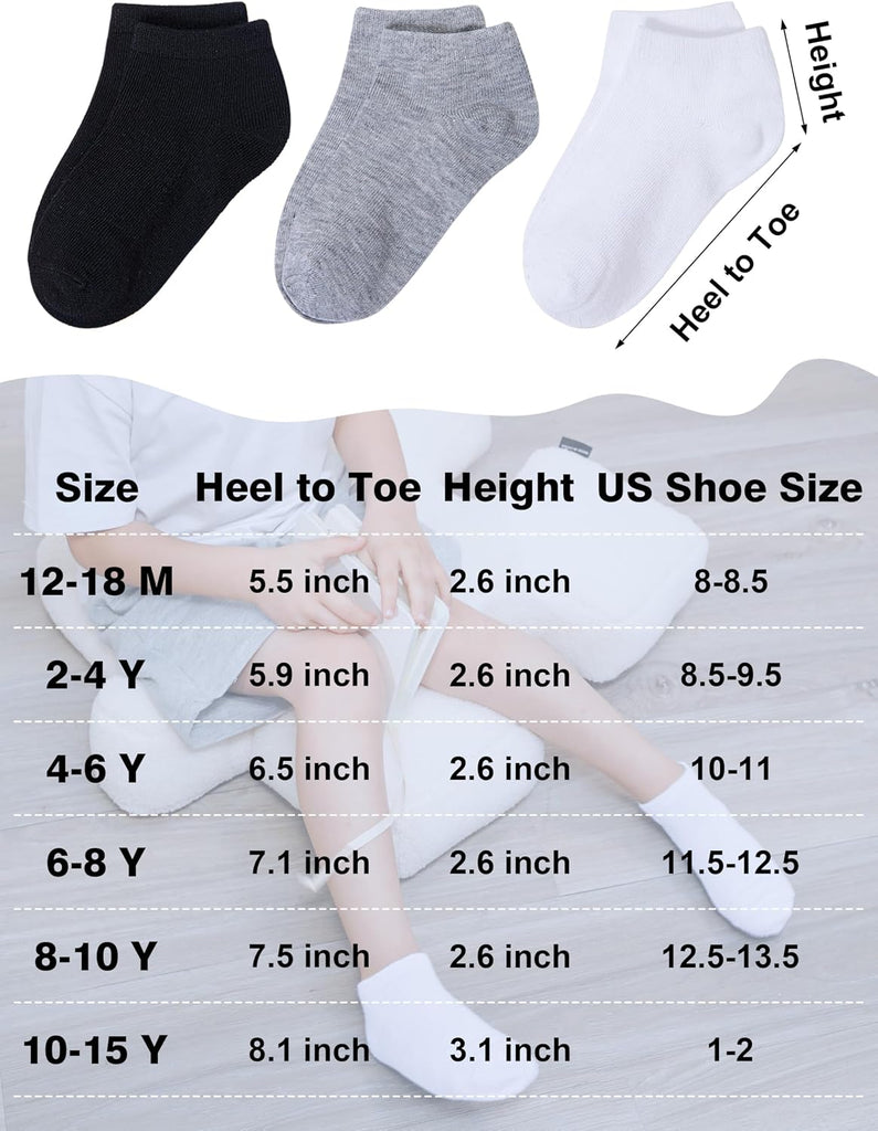 25 Pairs Kids' Socks Low Cut Socks Half Cushion Sport