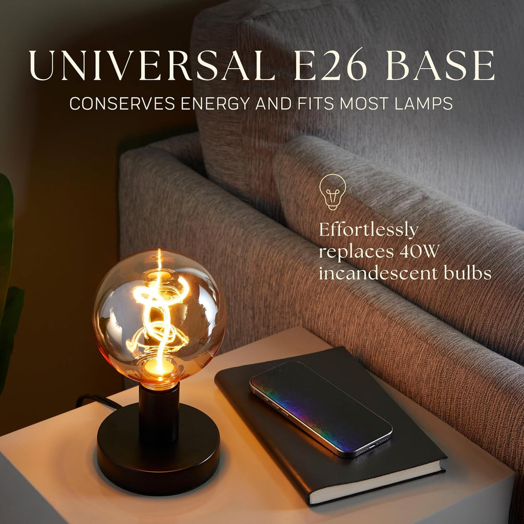 Decorative Oversized LED Filament Edison Light Bulb - 240 Lumen, 4.9W, Dimmable, 2000K Warm White, Medium E26 Base