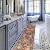 2x8 Washable Boho Runner Rug, Low Pile Non-Slip Carpet for Hallway Kitchen