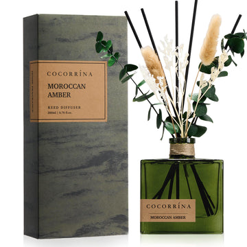 Dried Flowers Reed Diffuser, Moroccan Amber Scent 6.76 fl oz
