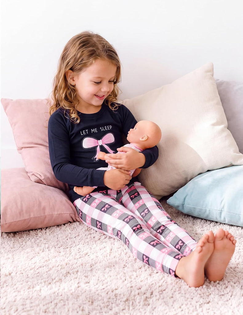 Girls Pajamas Long Sleeve Snug Fit Pjs Set Kids Cute Sleepwear