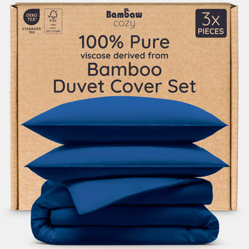 100% Viscose Derived from Bamboo Duvet Cover King Size, 3 pcs Set