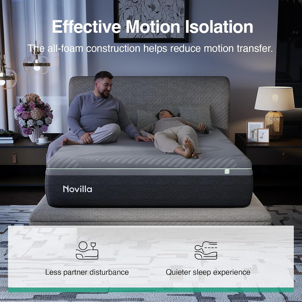 AiryFlow 12 Inch Queen Size Mattress, Queen Memory Foam Mattress | for Cool Night & Spinal Alignment, Pressure Relief