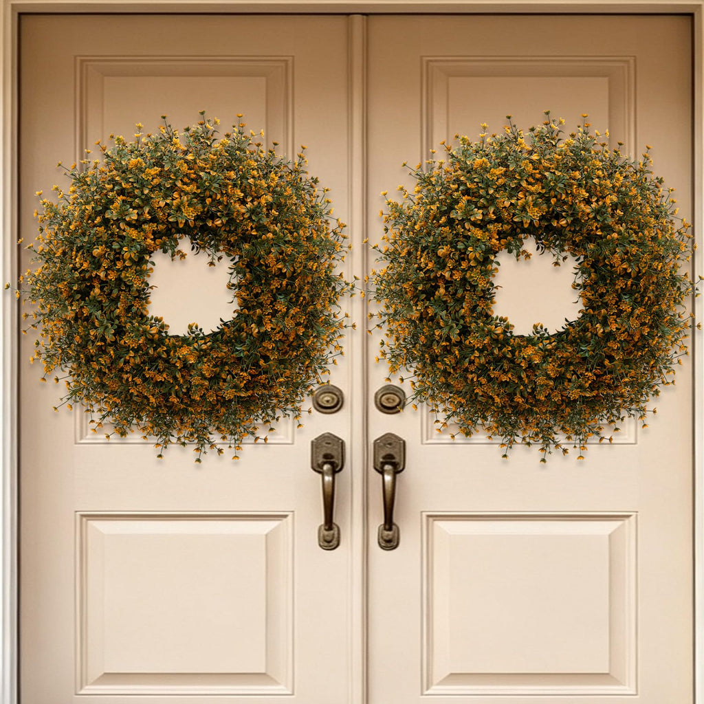 26 Inch Fall Boxwoods Wreaths for Front Door Large Wreath Home Decor